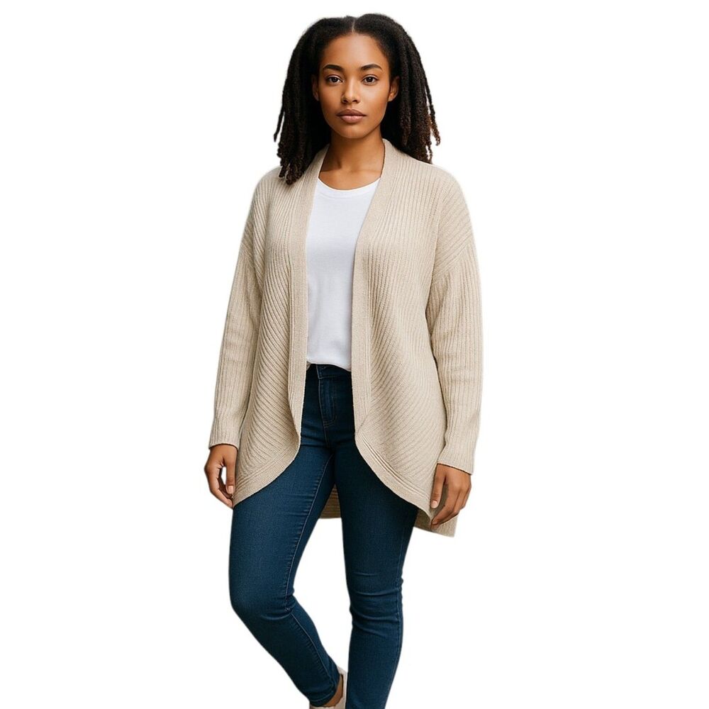 Dawlface Tan Cardigan Vest Shawl OS